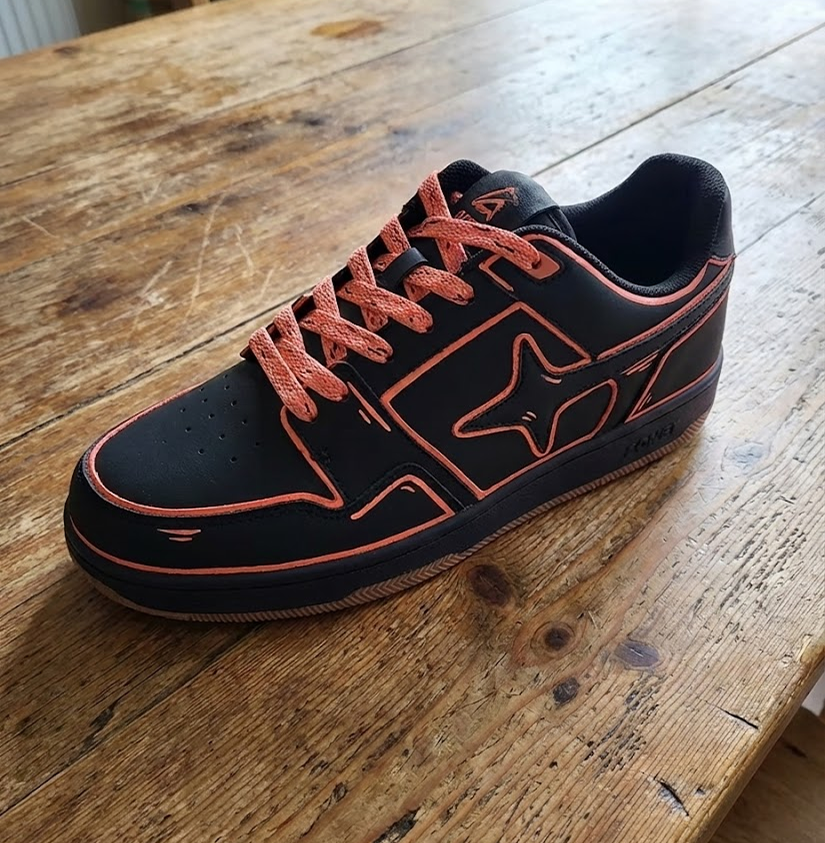 input shoe kept on table