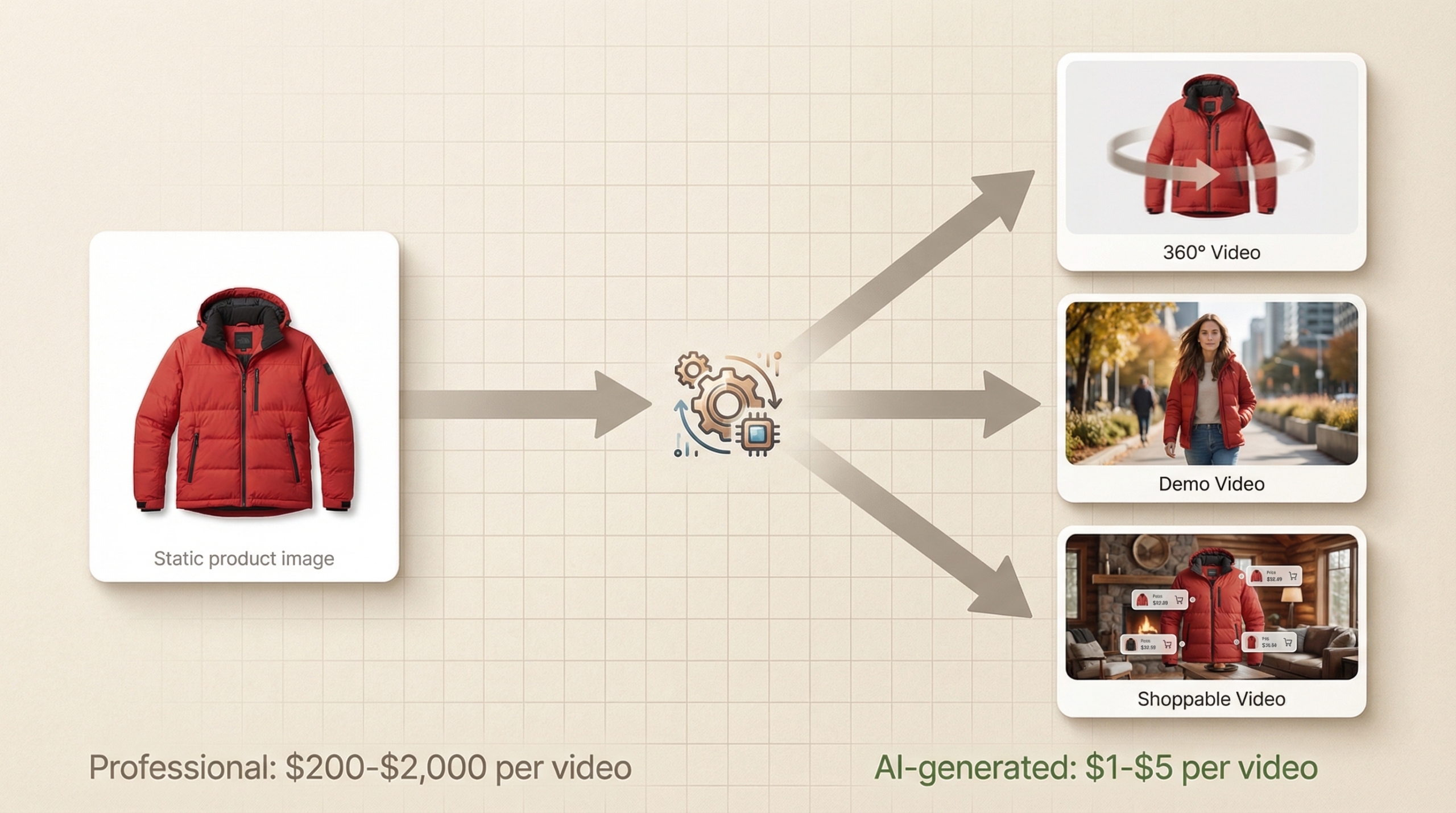 AI generating videos from static product image